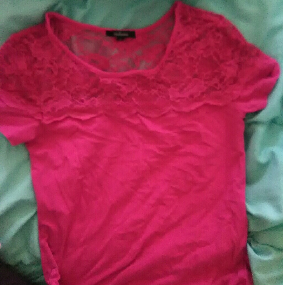 Lace shoulder shirt
